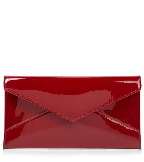 red patent leather clutch purse